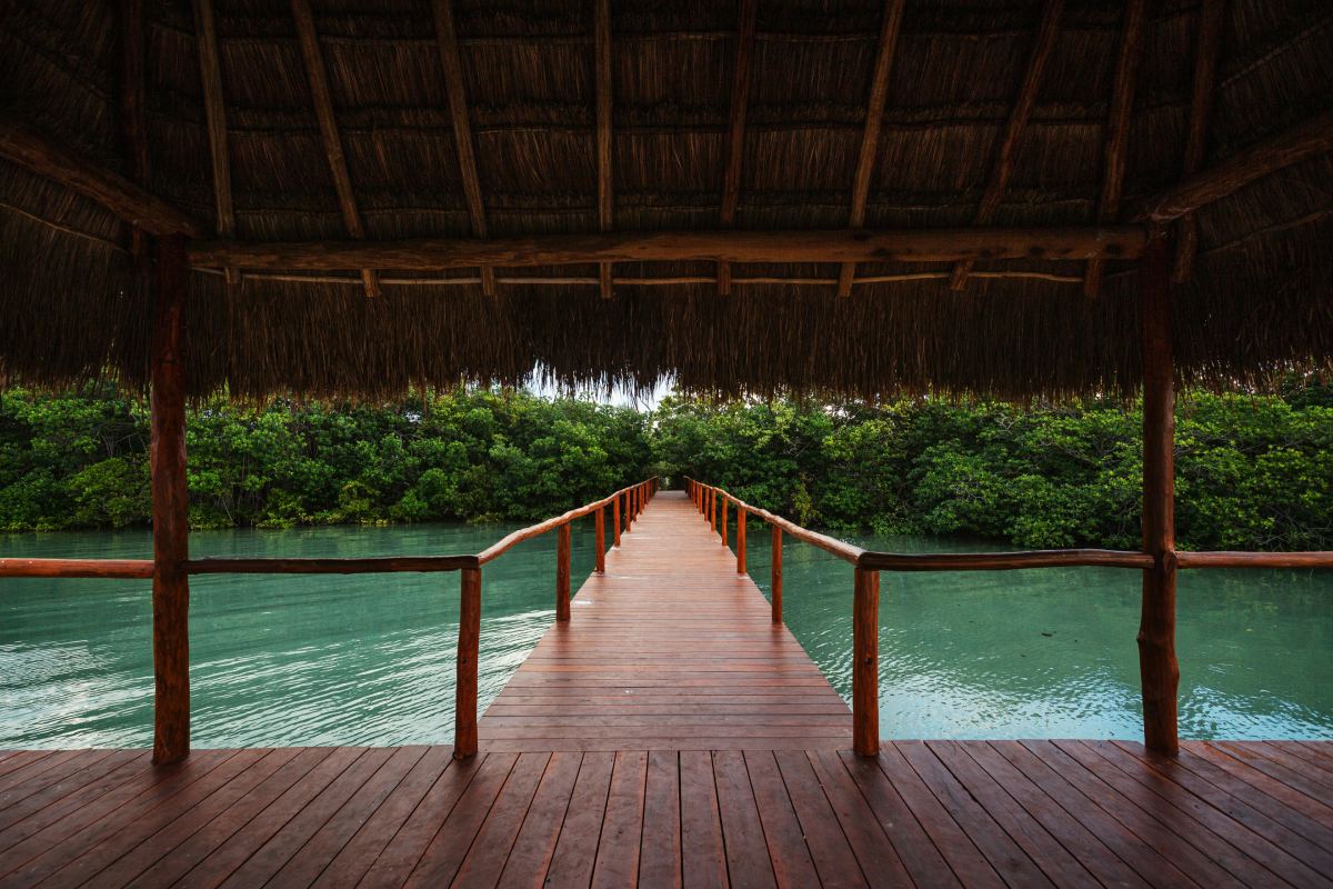 Muelle de madera en Sian Ka'an