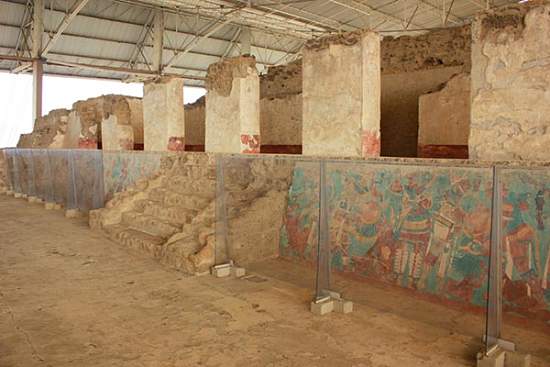 Zona Arqueologica de cacaxtla mural de la batalla tlaxcala