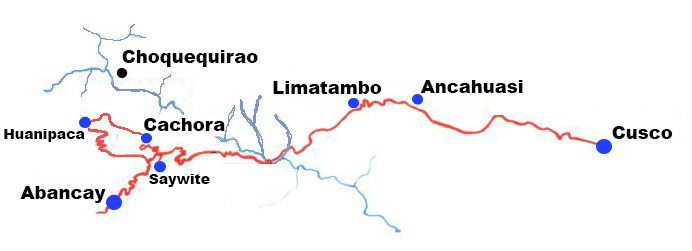 Mapa ubicación de Choquequirao