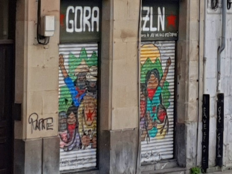 EZLN mural en Bilbao