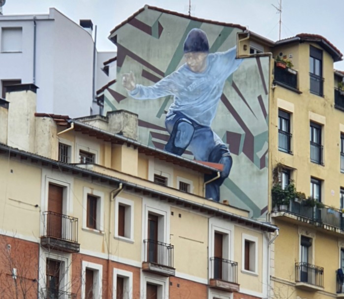 mural skater en Bilbao