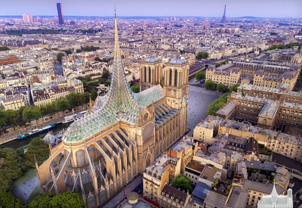 Diseño futurista de la catedral de Notre Dame