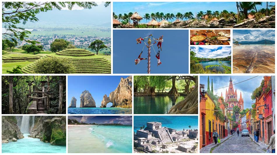 Collage de destinos turísticos de México