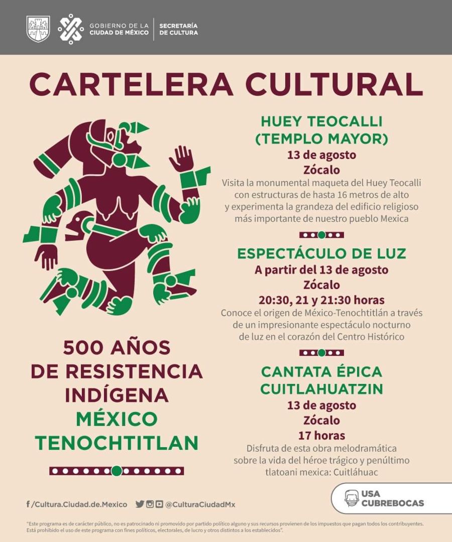 Cartelera Cultural 500 años de resistencia indígena