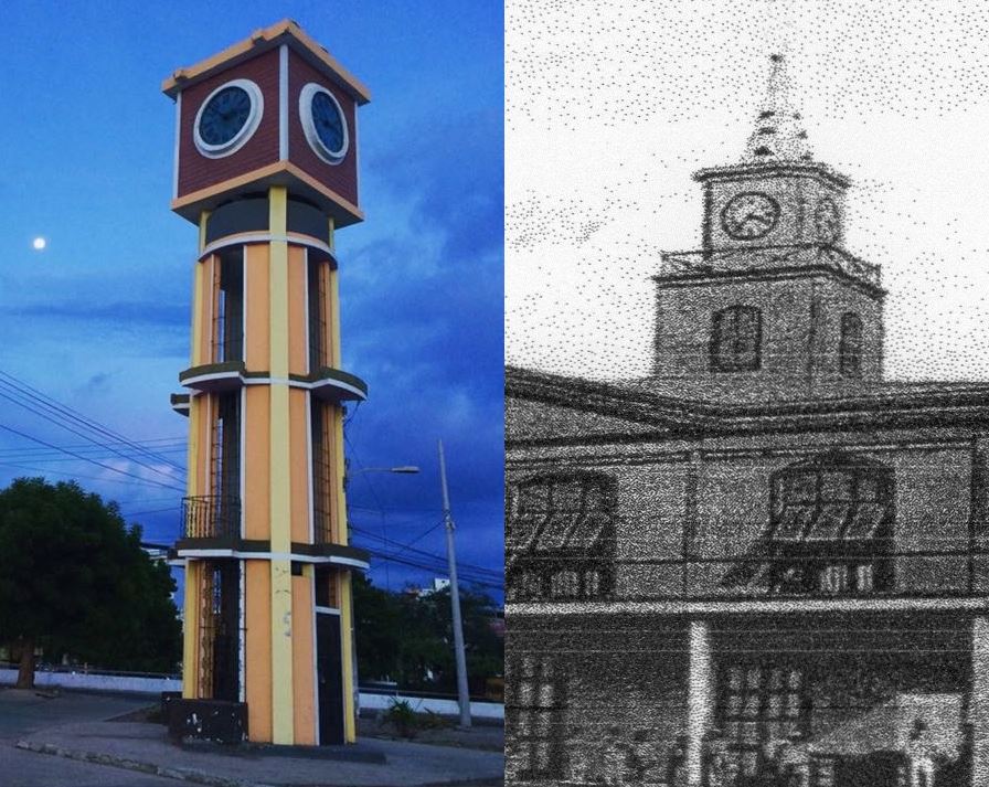 Reloj público de Manta antes y ahora