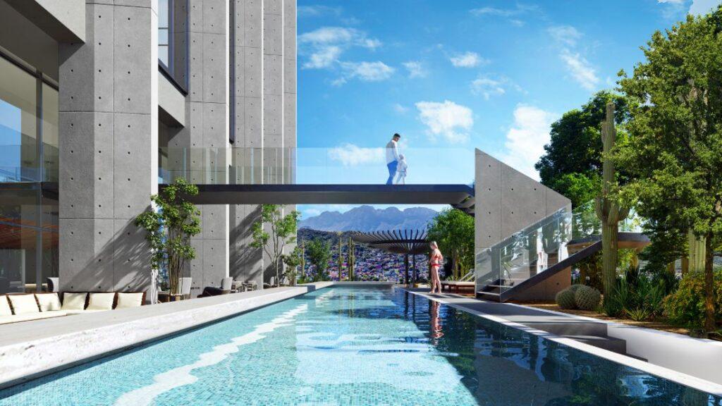 Modelo digital del Hotel Galería Plaza Monterrey - Piscina