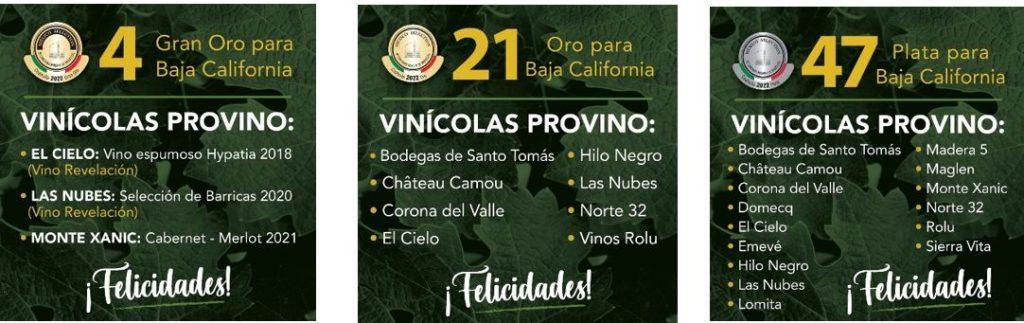 Vinícolas ganadoras agremiadas a Provino Baja California