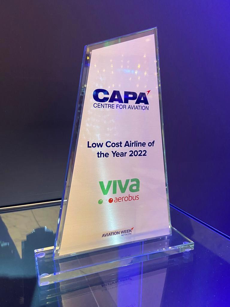 Viva Aerobus Premio CAPA Aerolínea de Bajo Costo del Año 2022